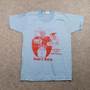 Vintage Screen Stars Shirt Youth Medium Class 2000 USA Y2K Apple Worm School 622